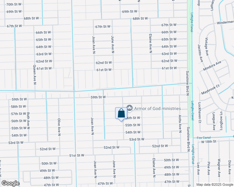 map of restaurants, bars, coffee shops, grocery stores, and more near 5902 June Avenue North in Lehigh Acres
