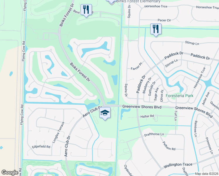 map of restaurants, bars, coffee shops, grocery stores, and more near 892 Forest Glen Ln in Wellington