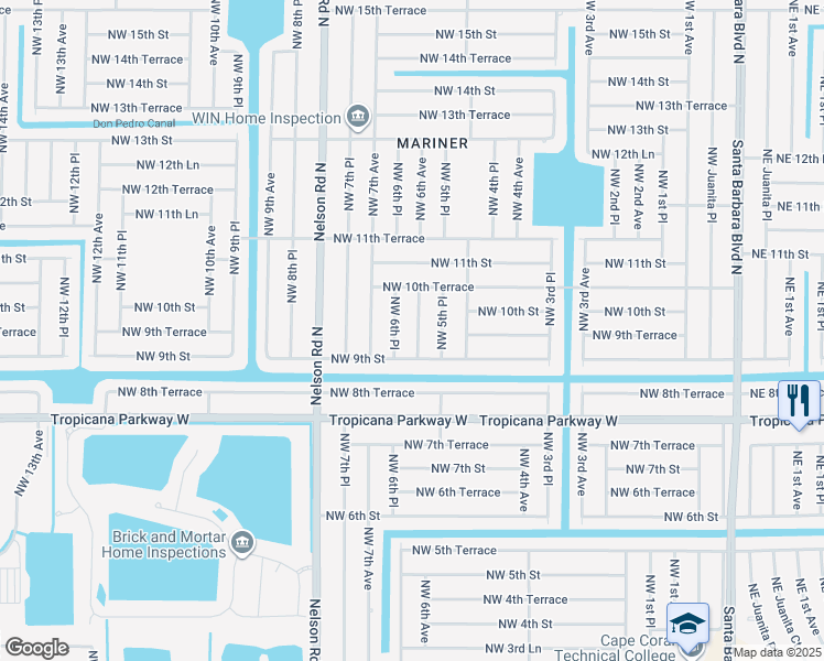 map of restaurants, bars, coffee shops, grocery stores, and more near 928 NW 6th Ave in Cape Coral
