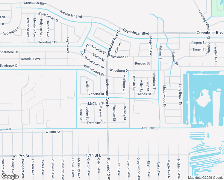 map of restaurants, bars, coffee shops, grocery stores, and more near 1842 Richmond Avenue North in Lehigh Acres