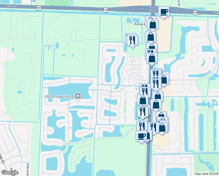 map of restaurants, bars, coffee shops, grocery stores, and more near 292 Kensington Way in West Palm Beach