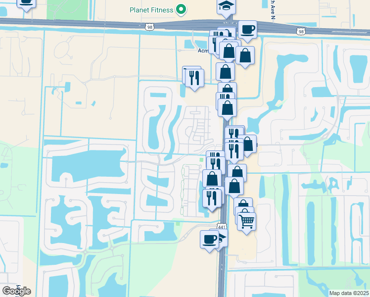 map of restaurants, bars, coffee shops, grocery stores, and more near 2280 Shoma Drive in West Palm Beach