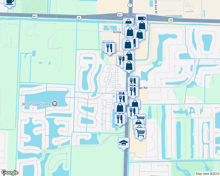 map of restaurants, bars, coffee shops, grocery stores, and more near 2911 Shoma Drive in West Palm Beach