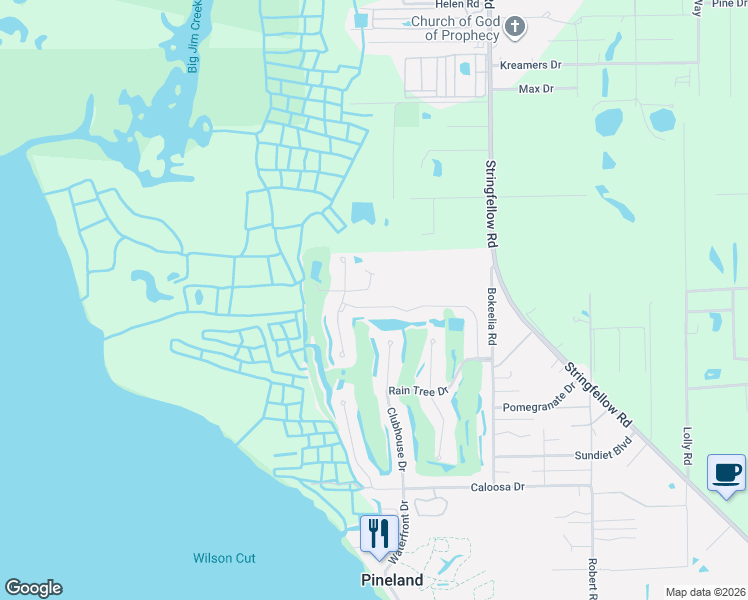 map of restaurants, bars, coffee shops, grocery stores, and more near 7792 Grande Pine Road in Bokeelia