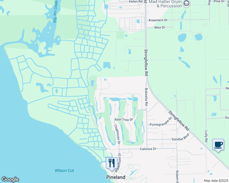 map of restaurants, bars, coffee shops, grocery stores, and more near 7792 Grande Pine Road in Bokeelia