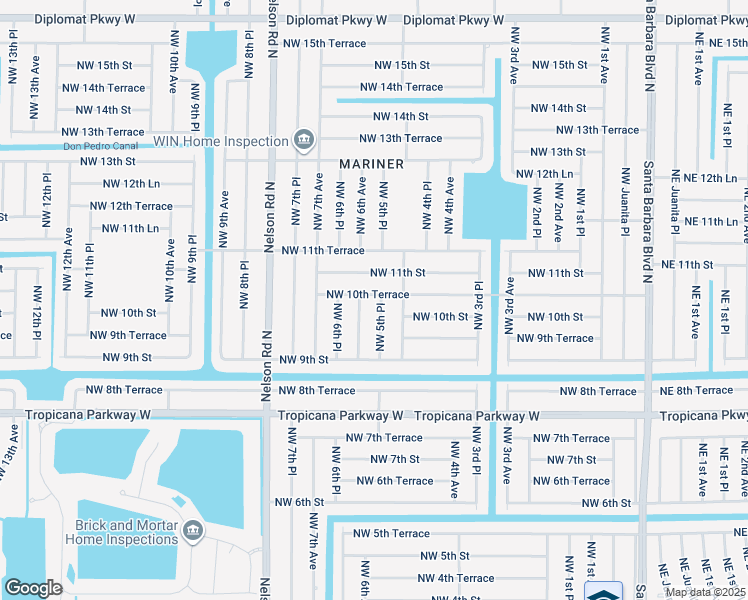 map of restaurants, bars, coffee shops, grocery stores, and more near 1010 Northwest 5th Place in Cape Coral