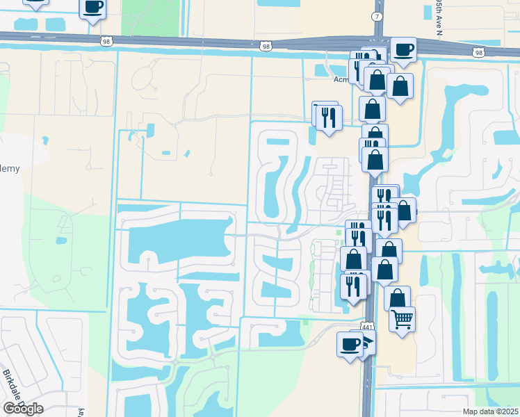 map of restaurants, bars, coffee shops, grocery stores, and more near 259 Kensington Way in West Palm Beach