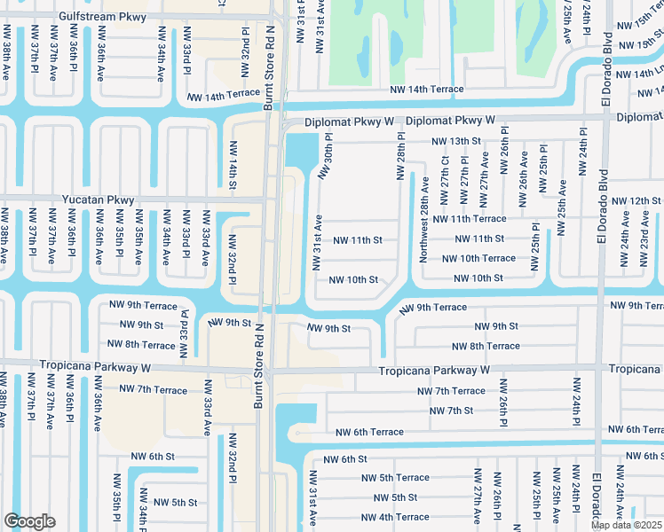 map of restaurants, bars, coffee shops, grocery stores, and more near 2930 Northwest 10th Terrace in Cape Coral