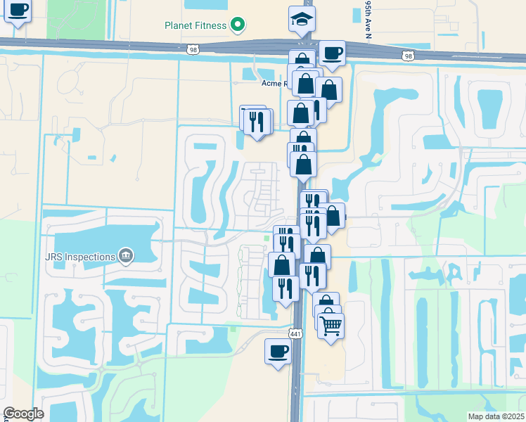 map of restaurants, bars, coffee shops, grocery stores, and more near 2911 Shoma Drive in West Palm Beach