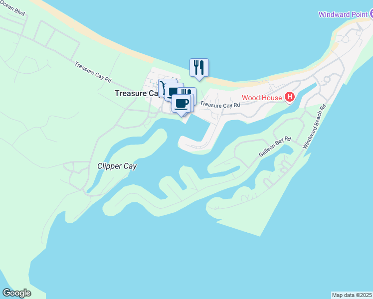 map of restaurants, bars, coffee shops, grocery stores, and more near Unnamed Road in Treasure Cay