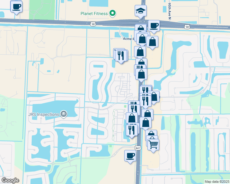 map of restaurants, bars, coffee shops, grocery stores, and more near 2280 Shoma Drive in West Palm Beach