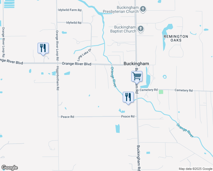 map of restaurants, bars, coffee shops, grocery stores, and more near 4940 Shady River Lane in Fort Myers