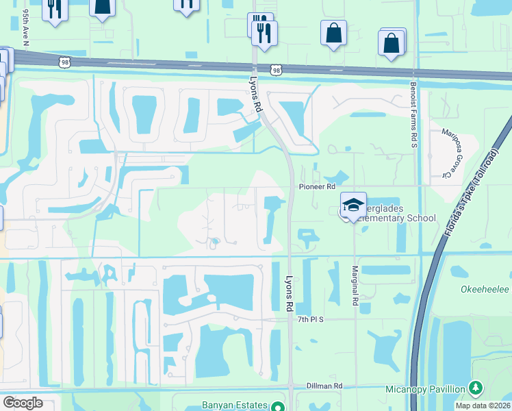 map of restaurants, bars, coffee shops, grocery stores, and more near 355 86th Terrace South in West Palm Beach