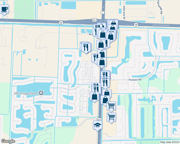 map of restaurants, bars, coffee shops, grocery stores, and more near 2506 Shoma Drive in West Palm Beach