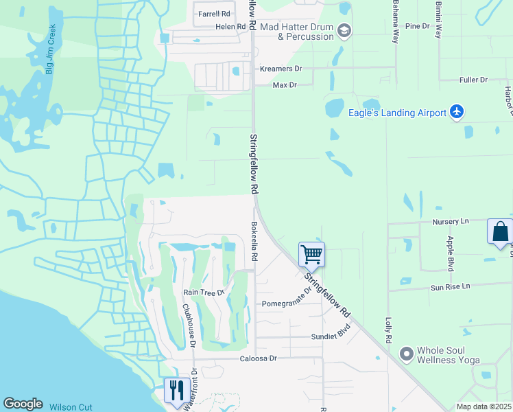map of restaurants, bars, coffee shops, grocery stores, and more near 14499 Stringfellow Road in Bokeelia