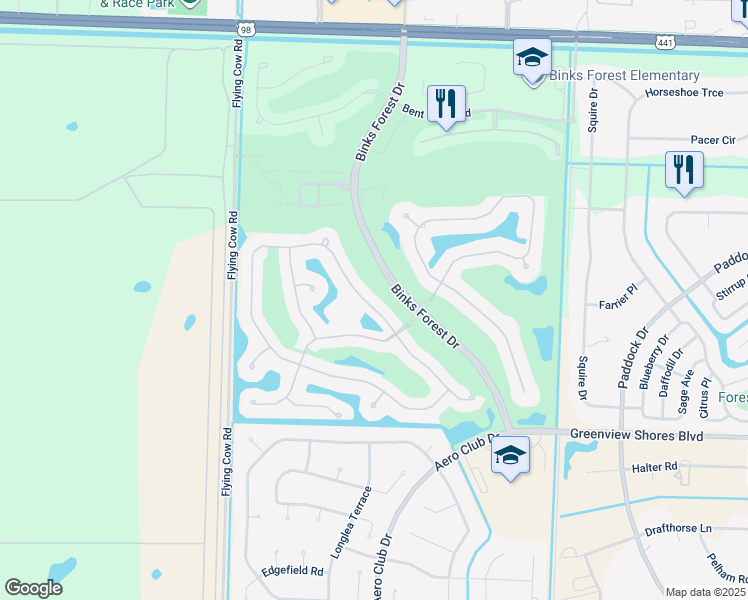 map of restaurants, bars, coffee shops, grocery stores, and more near 486 Cypress Green Circle in Wellington