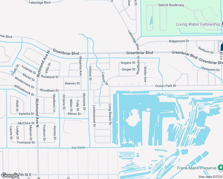 map of restaurants, bars, coffee shops, grocery stores, and more near 229 Ocean Park Drive in Lehigh Acres
