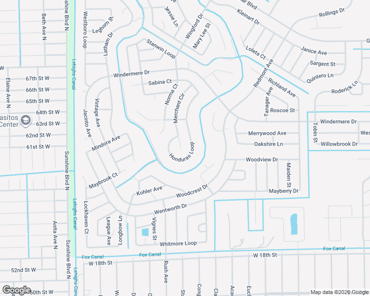 map of restaurants, bars, coffee shops, grocery stores, and more near 1827 Merchant Circle in Lehigh Acres