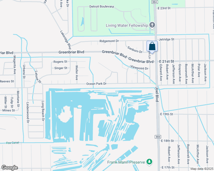map of restaurants, bars, coffee shops, grocery stores, and more near 155 Ocean Park Drive in Lehigh Acres