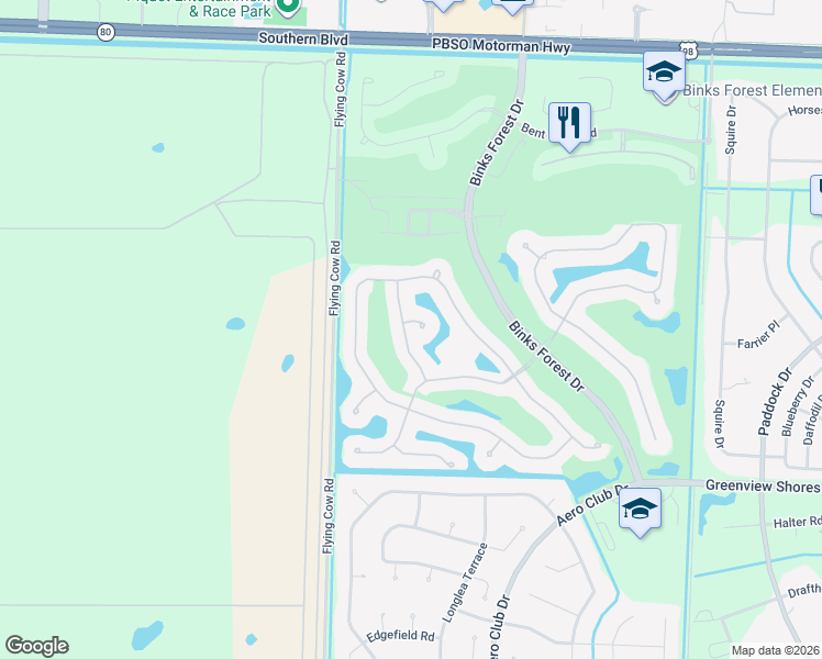 map of restaurants, bars, coffee shops, grocery stores, and more near 15789 Cypress Chase Lane in Wellington