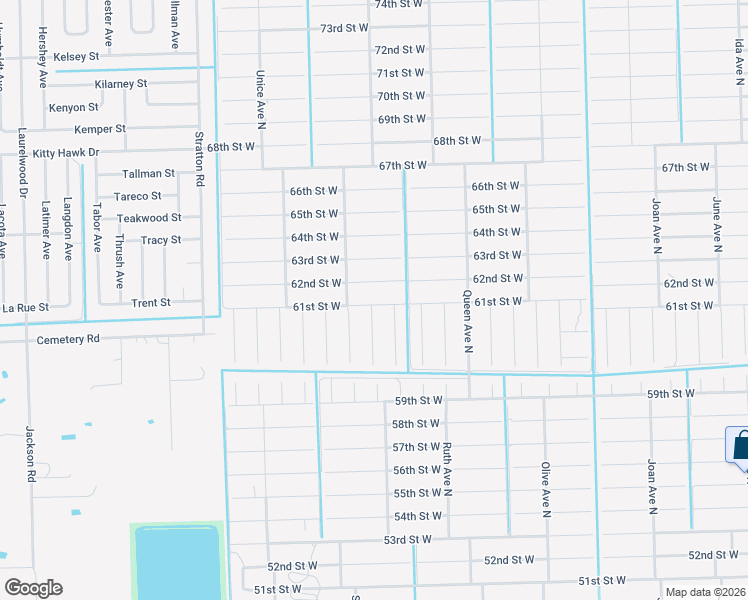 map of restaurants, bars, coffee shops, grocery stores, and more near 3410 61st Street West in Lehigh Acres