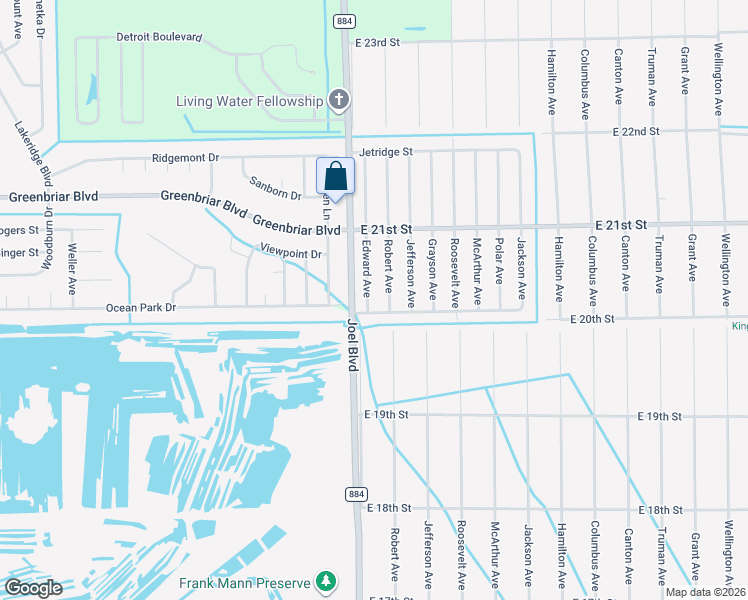 map of restaurants, bars, coffee shops, grocery stores, and more near 2406 Mabry Street in Alva