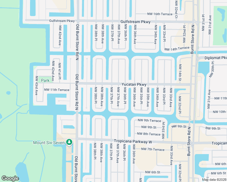 map of restaurants, bars, coffee shops, grocery stores, and more near 1028 Northwest 37th Avenue in Cape Coral