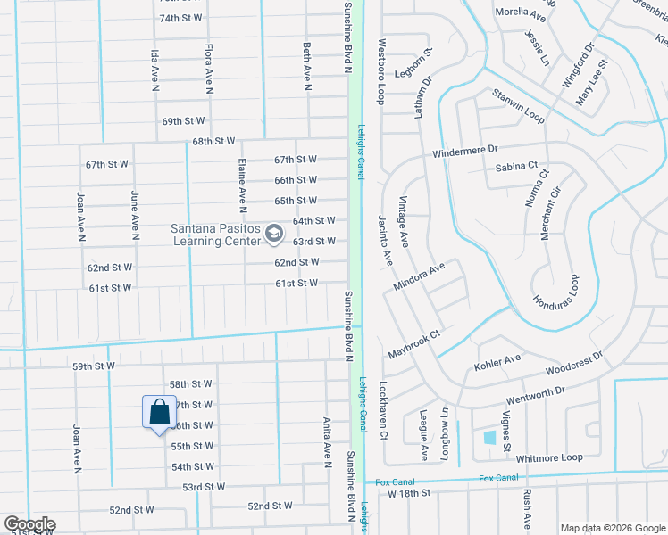 map of restaurants, bars, coffee shops, grocery stores, and more near 2503 63rd Street West in Lehigh Acres