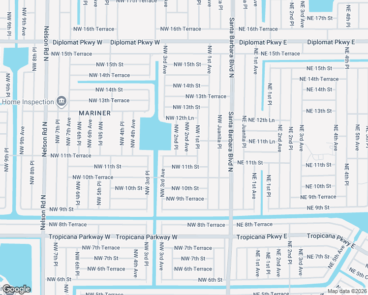 map of restaurants, bars, coffee shops, grocery stores, and more near 1135 Northwest 2nd Avenue in Cape Coral