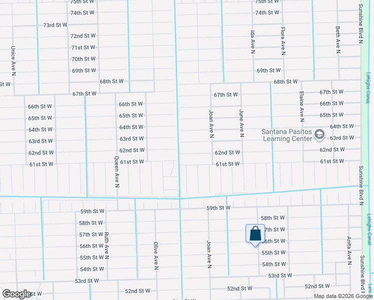 map of restaurants, bars, coffee shops, grocery stores, and more near 3011 63rd Street West in Lehigh Acres