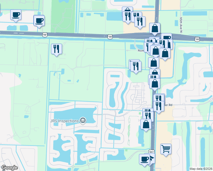 map of restaurants, bars, coffee shops, grocery stores, and more near 228 Kensington Way in West Palm Beach