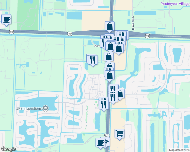 map of restaurants, bars, coffee shops, grocery stores, and more near 2020 Shoma Drive in West Palm Beach