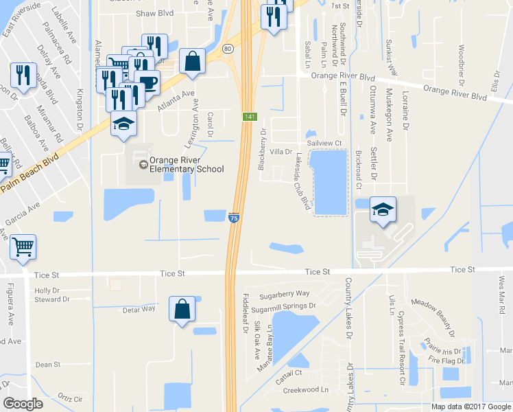 map of restaurants, bars, coffee shops, grocery stores, and more near 9502 Green Cypress Lane in Fort Myers