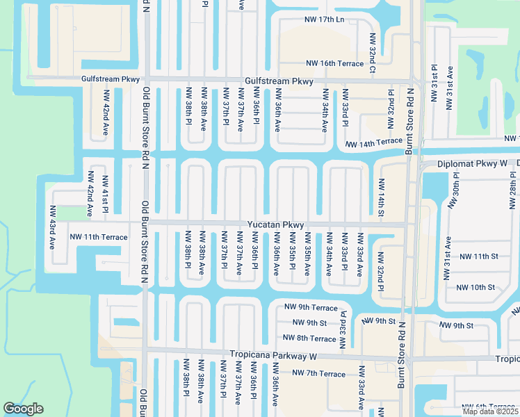 map of restaurants, bars, coffee shops, grocery stores, and more near 1223 Northwest 36th Place in Cape Coral