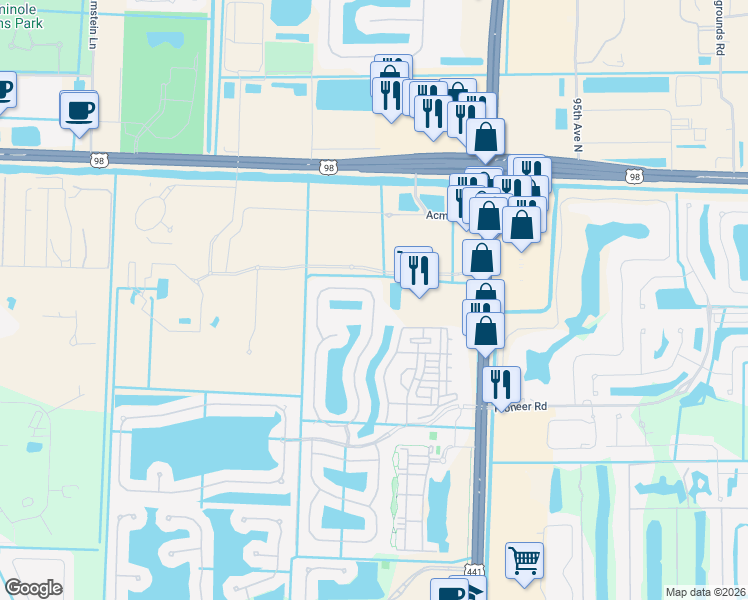 map of restaurants, bars, coffee shops, grocery stores, and more near 166 Kensington Way in Wellington