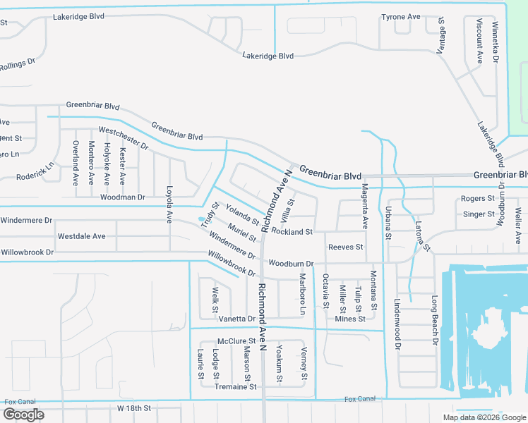 map of restaurants, bars, coffee shops, grocery stores, and more near 1915 Richmond Avenue North in Lehigh Acres