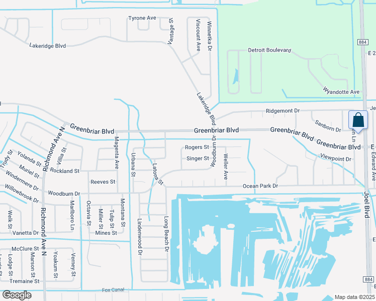 map of restaurants, bars, coffee shops, grocery stores, and more near 227 Rogers Street in Lehigh Acres