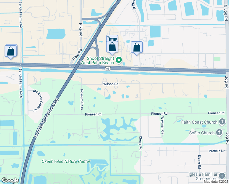map of restaurants, bars, coffee shops, grocery stores, and more near 7219 Wilson Rd in West Palm Beach