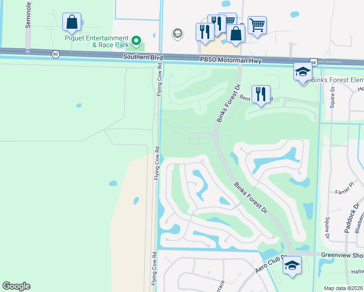 map of restaurants, bars, coffee shops, grocery stores, and more near 15872 Italian Cypress Way in Wellington