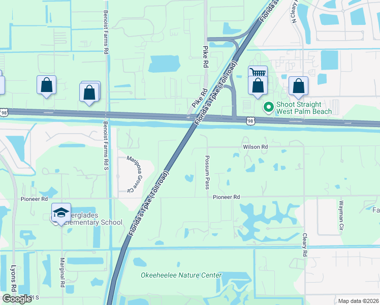 map of restaurants, bars, coffee shops, grocery stores, and more near 140 Possum Pass in West Palm Beach