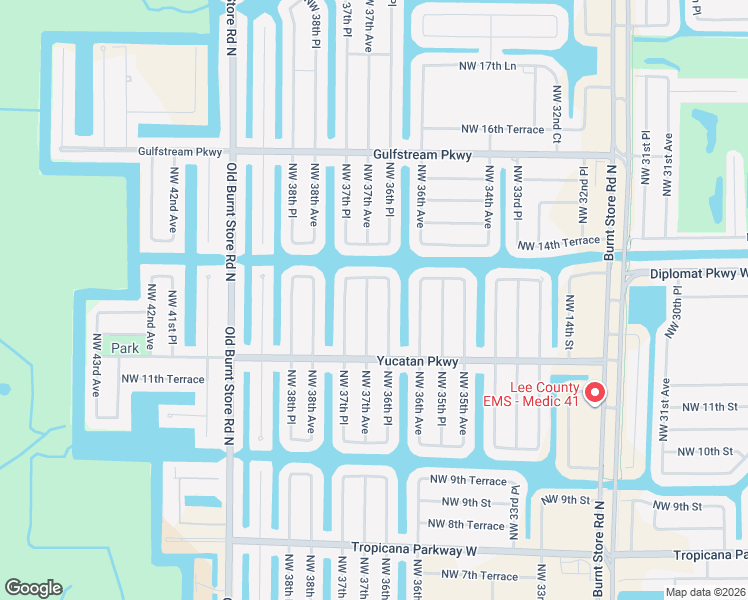map of restaurants, bars, coffee shops, grocery stores, and more near 1248 Northwest 37th Avenue in Cape Coral