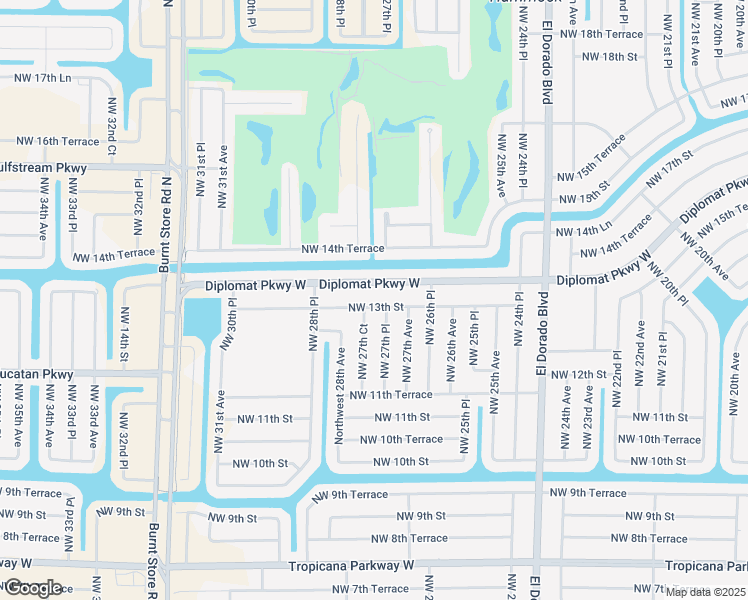 map of restaurants, bars, coffee shops, grocery stores, and more near 2725 NW 13th St in Cape Coral