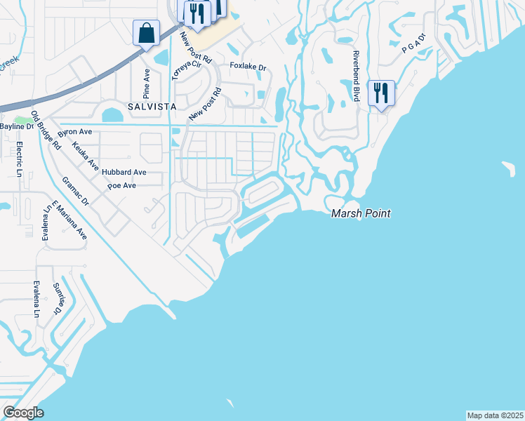map of restaurants, bars, coffee shops, grocery stores, and more near 5533 Adam Drive in North Fort Myers