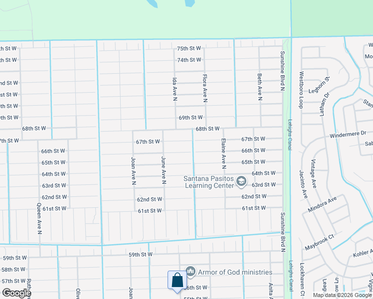 map of restaurants, bars, coffee shops, grocery stores, and more near 2804 66th Street West in Lehigh Acres