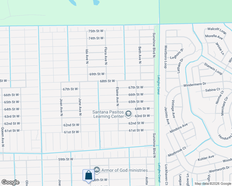map of restaurants, bars, coffee shops, grocery stores, and more near 2700 66th Street West in Lehigh Acres