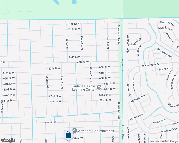 map of restaurants, bars, coffee shops, grocery stores, and more near 2700 66th Street West in Lehigh Acres