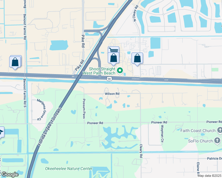 map of restaurants, bars, coffee shops, grocery stores, and more near 7219 Wilson Road in West Palm Beach