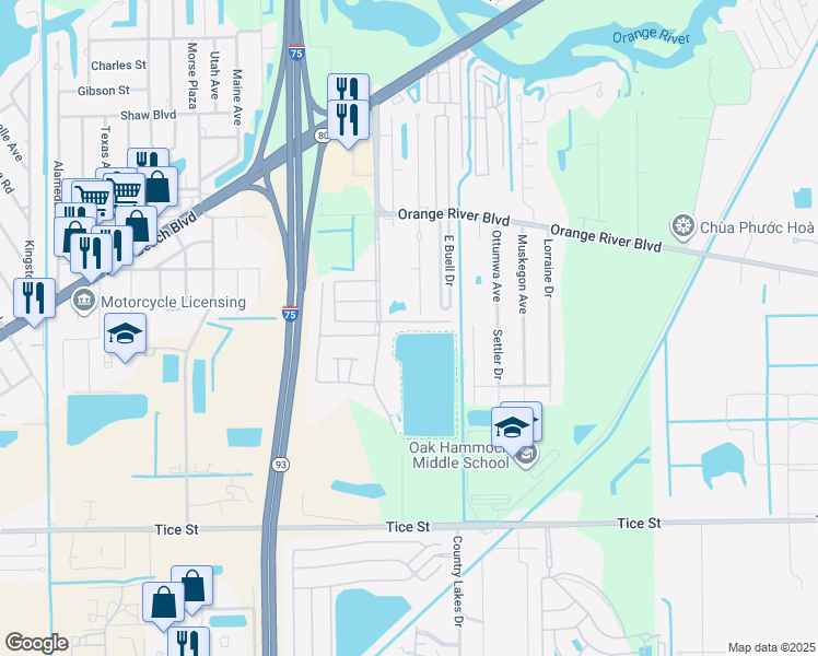 map of restaurants, bars, coffee shops, grocery stores, and more near 9930 Sailview Court in Fort Myers