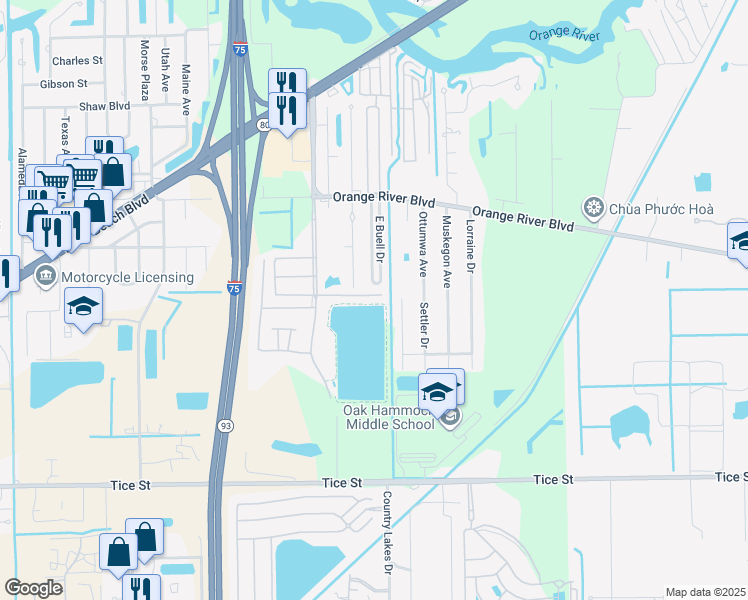 map of restaurants, bars, coffee shops, grocery stores, and more near 9950 Sailview Court in Fort Myers