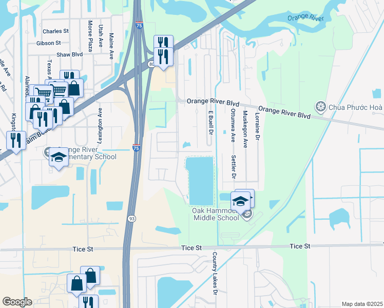 map of restaurants, bars, coffee shops, grocery stores, and more near 9950 Sailview Court in Fort Myers